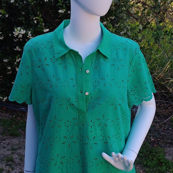 CROWN & IVORY LADIES PURE COTTON GREEN FLORAL DRESS (MIDI) - Picture 7 of 17